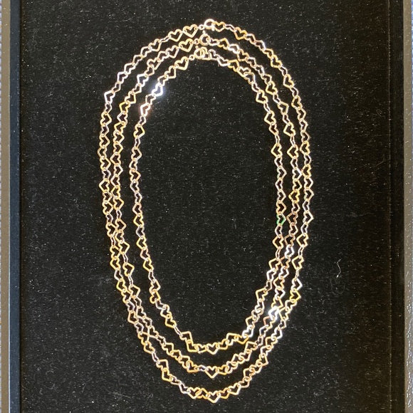 Sterling Silver Set of 3 Connectable Open Heart Link Necklaces/16 18 & 20"/NEW!! - Picture 1 of 5
